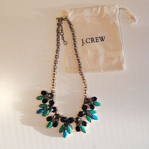 J. Crew Navy Blue & Teal Statement Necklace